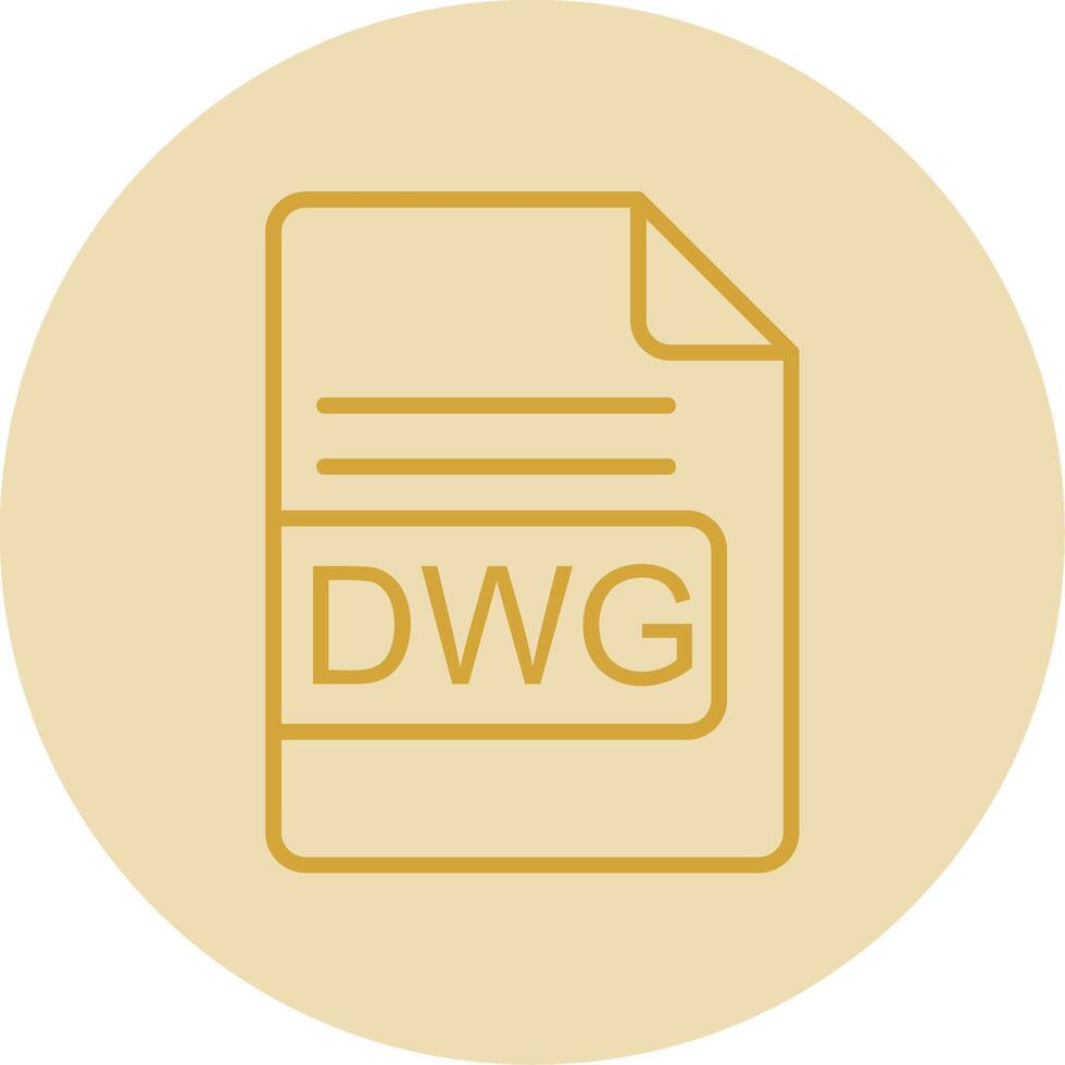 DWG File Format Line Yellow Circle Icon vector