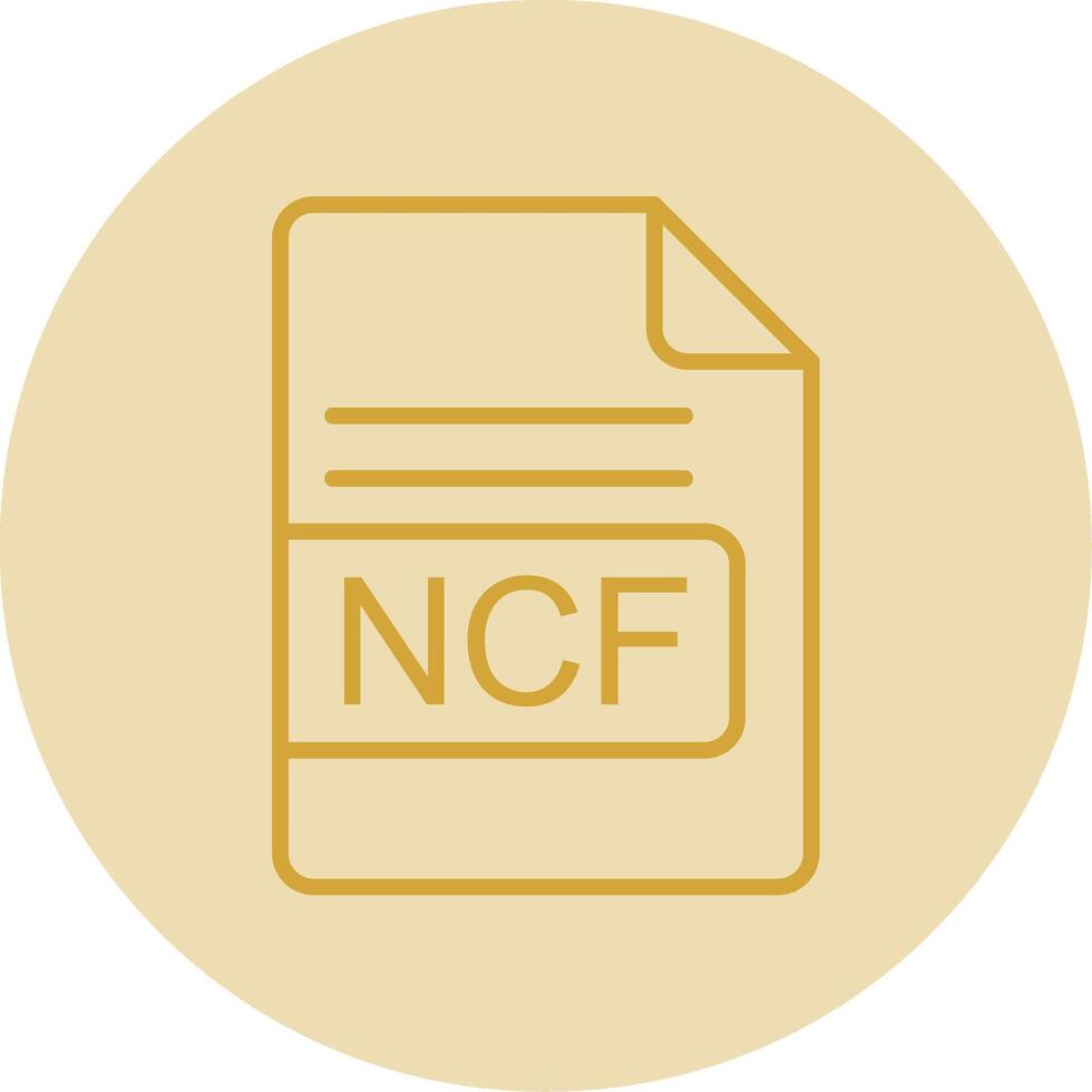 ncf archivo formato línea amarillo circulo icono vector