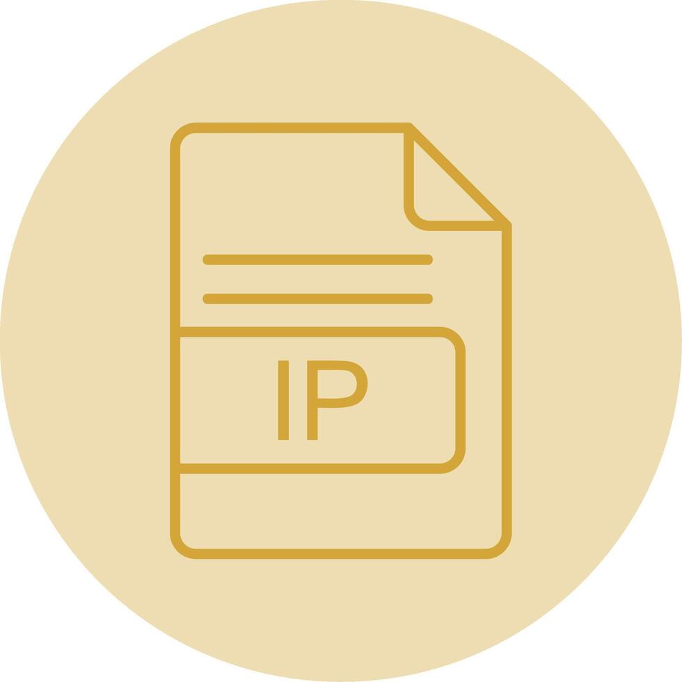 IP File Format Line Yellow Circle Icon vector