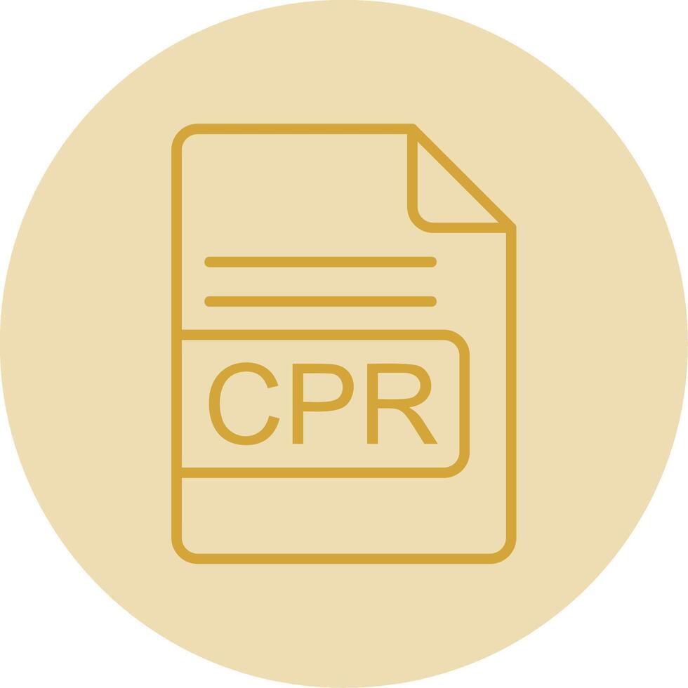 CPR File Format Line Yellow Circle Icon vector