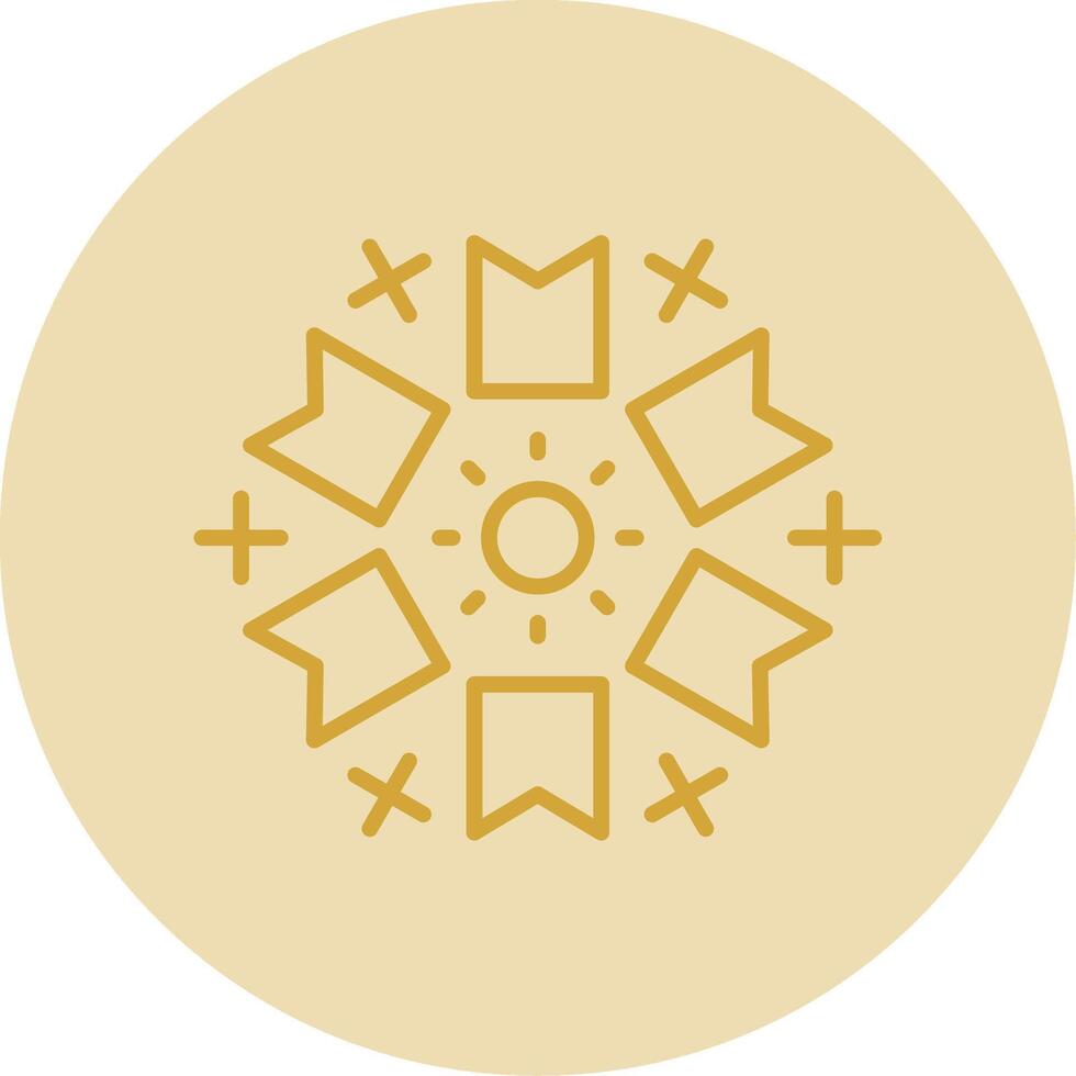 Firework Line Yellow Circle Icon vector