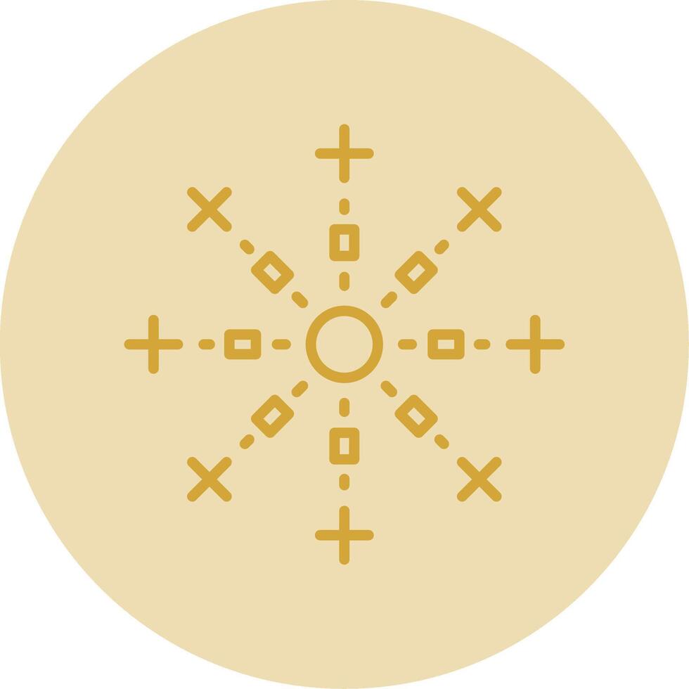 Firework Line Yellow Circle Icon vector