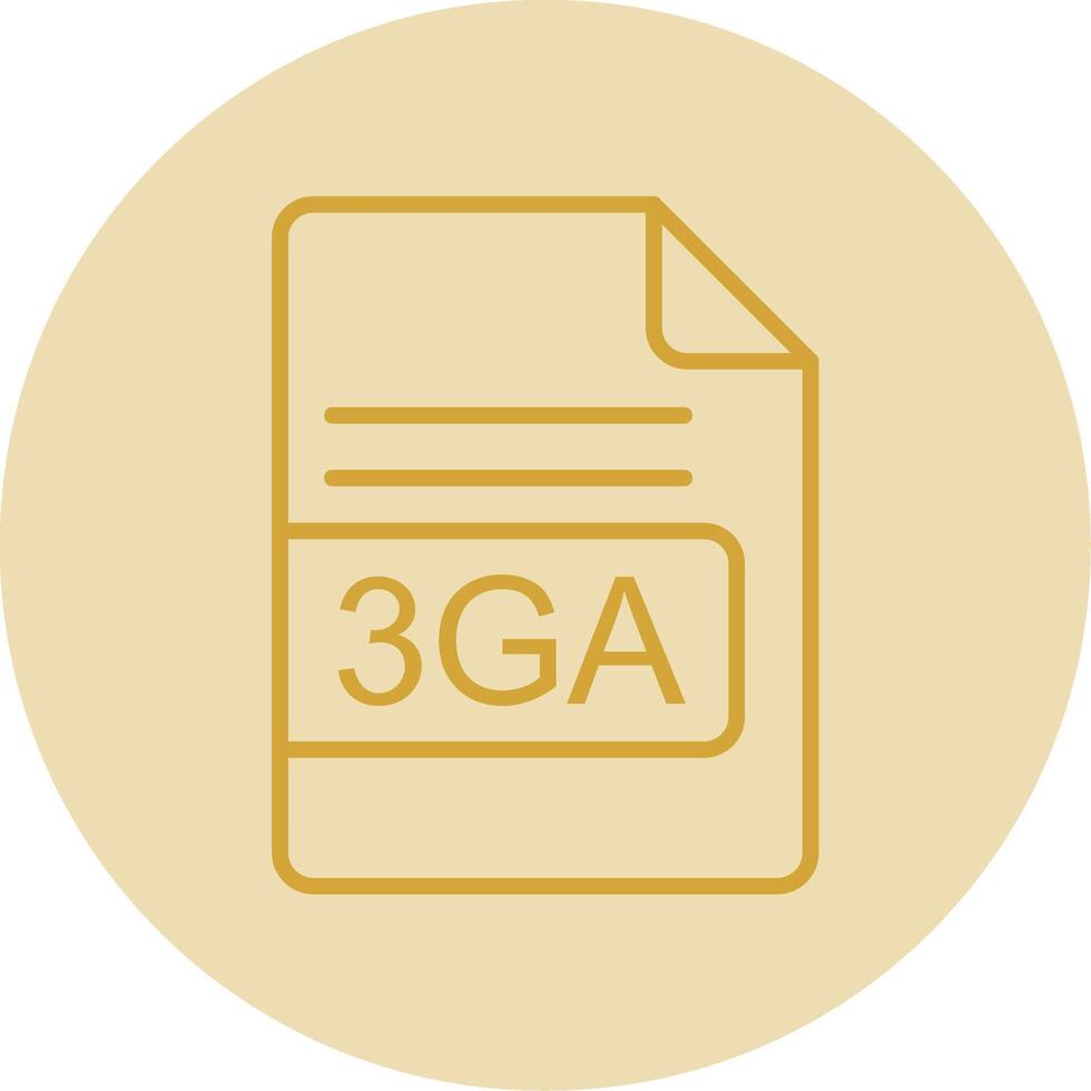 3GA File Format Line Yellow Circle Icon vector