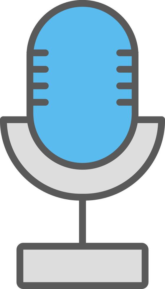 Microphone Line Filled Light Icon vector