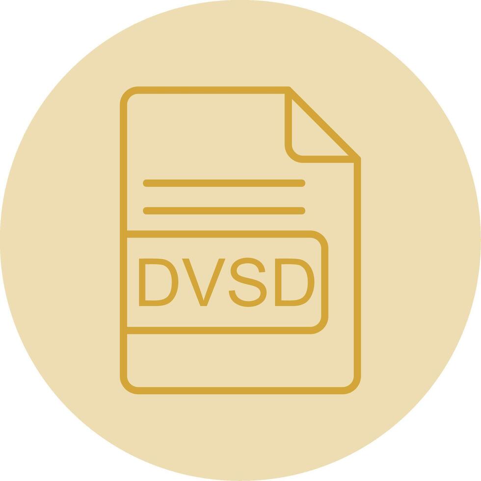 DVSD File Format Line Yellow Circle Icon vector