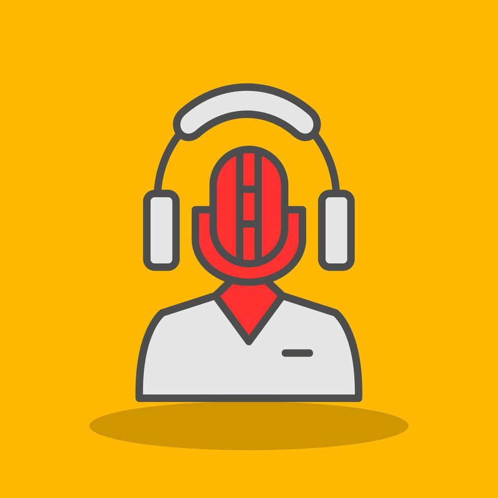 Recording Filled Shadow Icon vector