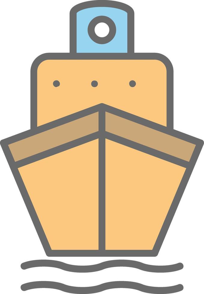 Boat Line Filled Light Icon vector