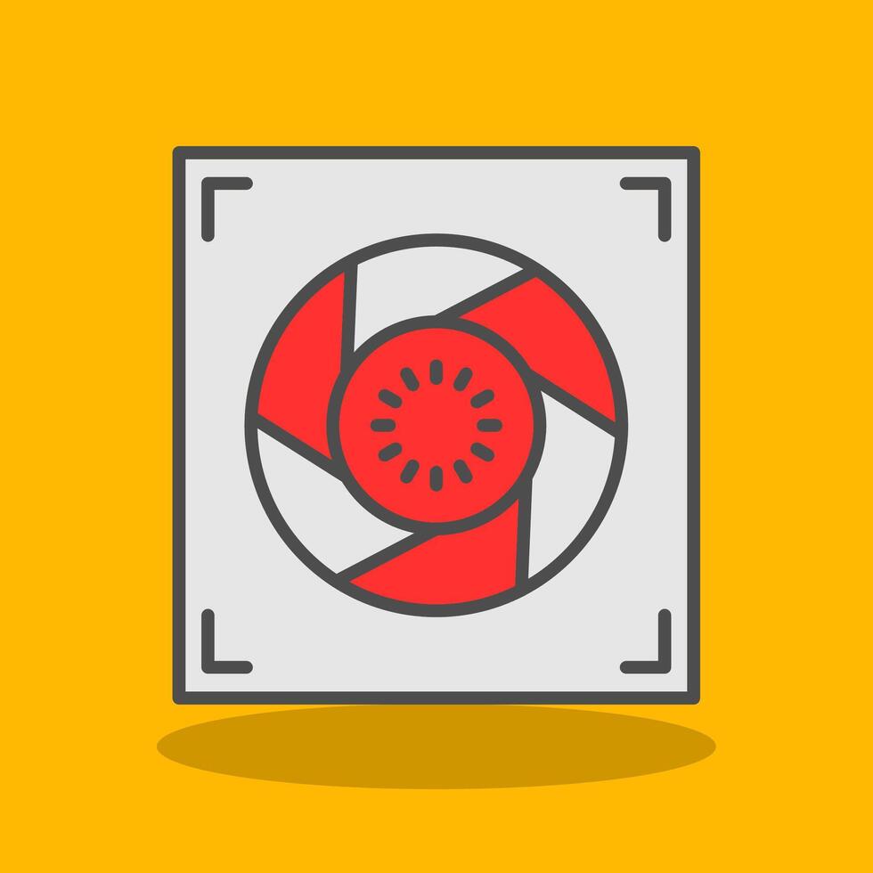 Aperture Filled Shadow Icon vector