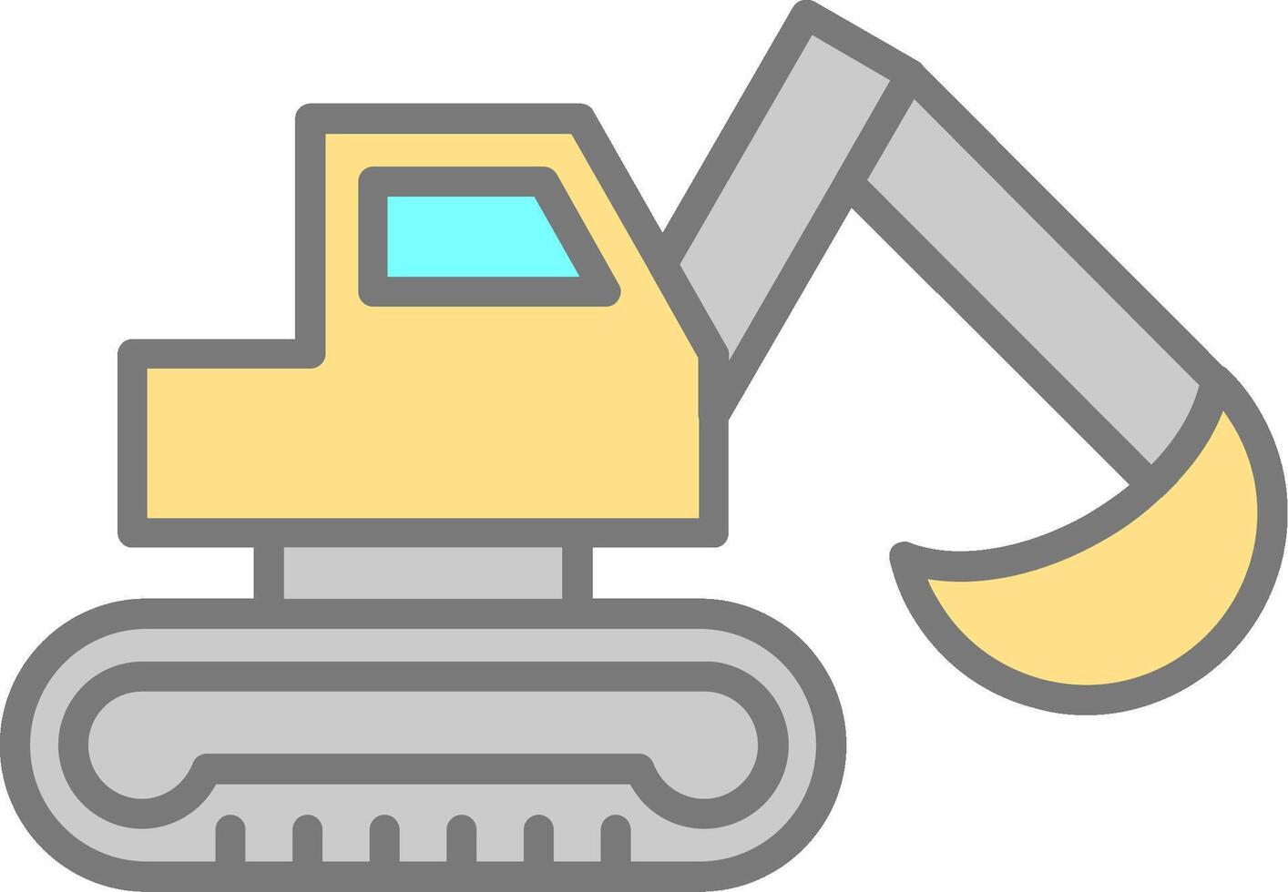 Digger Line Filled Light Icon vector
