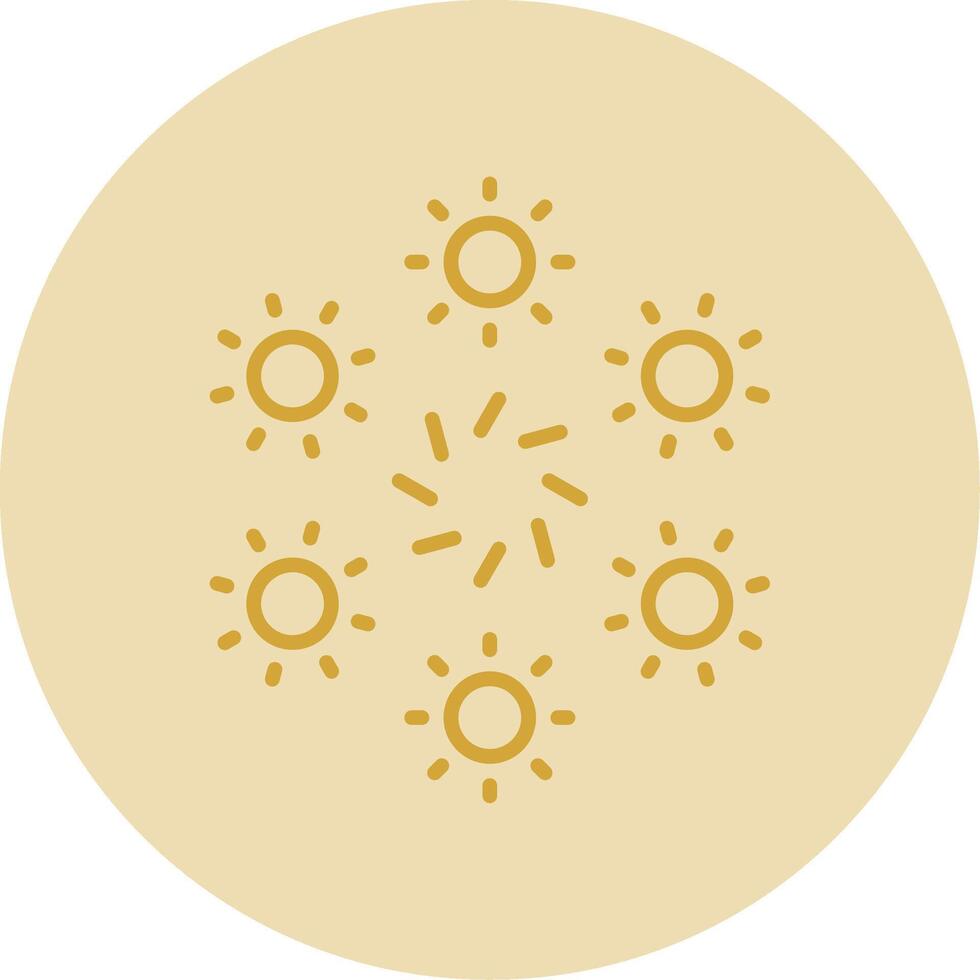 Firework Line Yellow Circle Icon vector