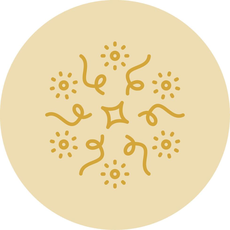 Firework Line Yellow Circle Icon vector