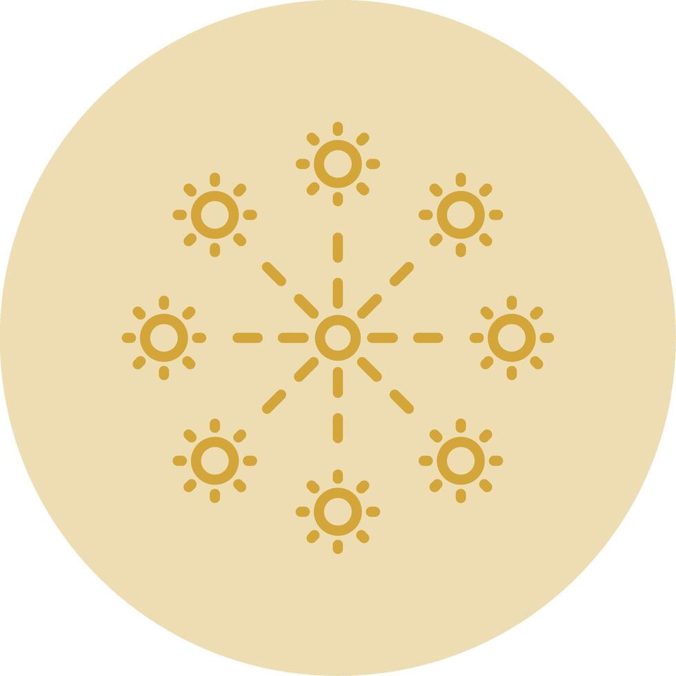 Firework Line Yellow Circle Icon vector