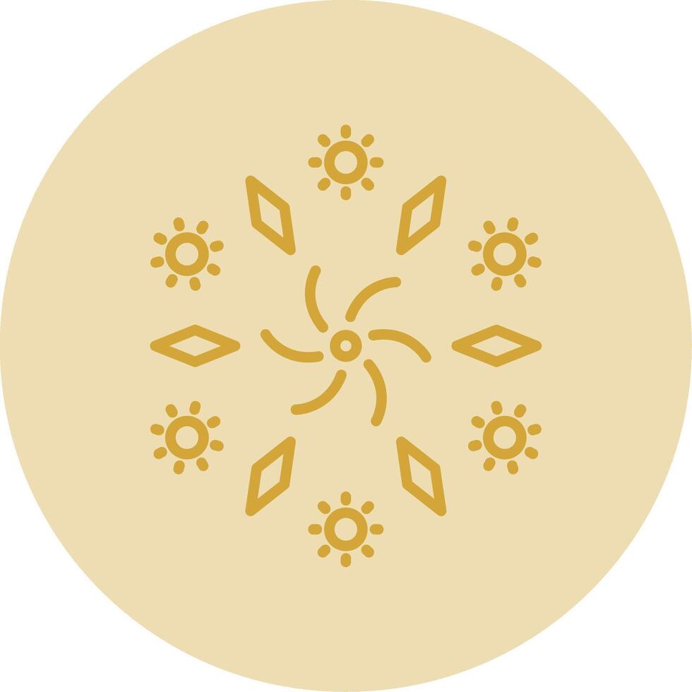 Firework Line Yellow Circle Icon vector