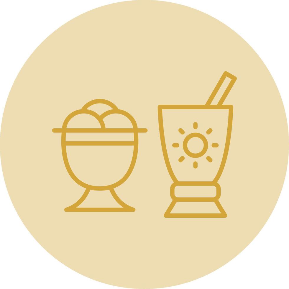 Sorbet Line Yellow Circle Icon vector