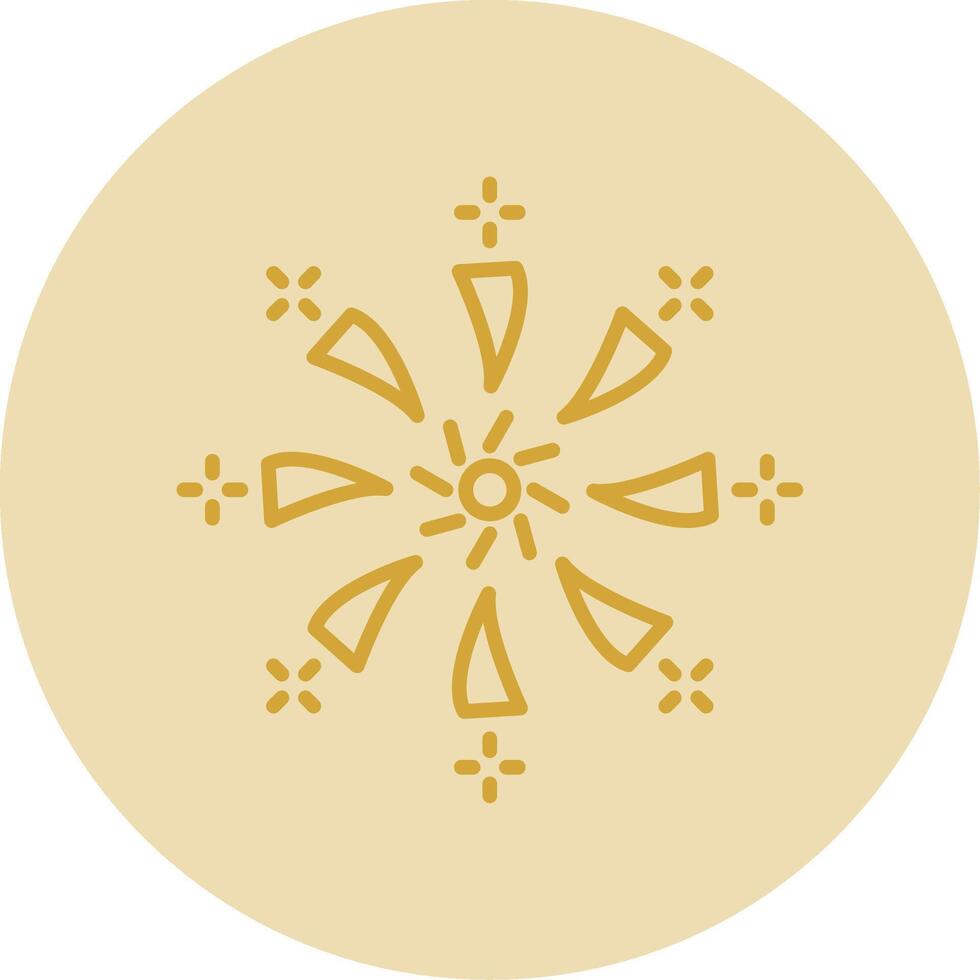 Firework Line Yellow Circle Icon vector