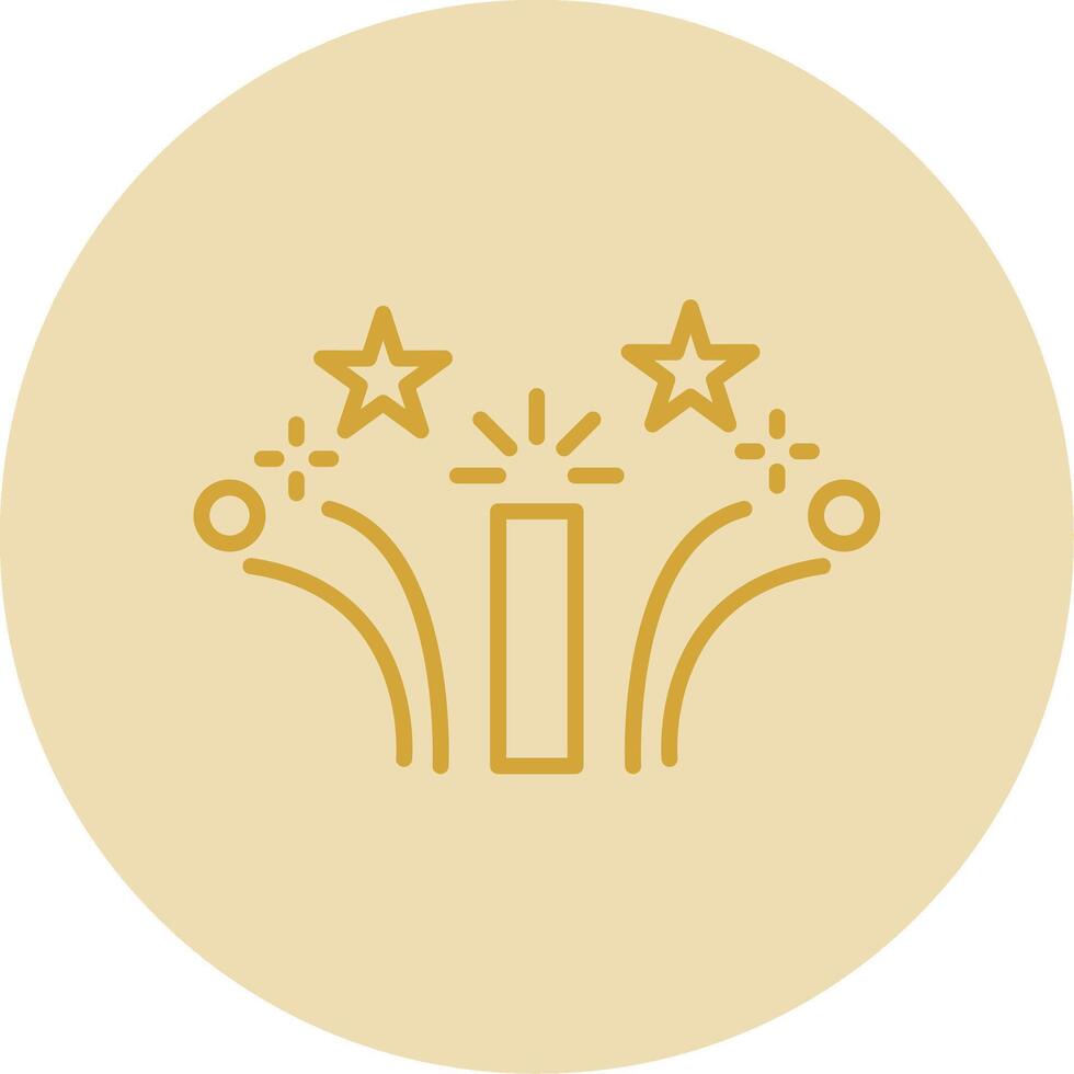 Firework Line Yellow Circle Icon vector