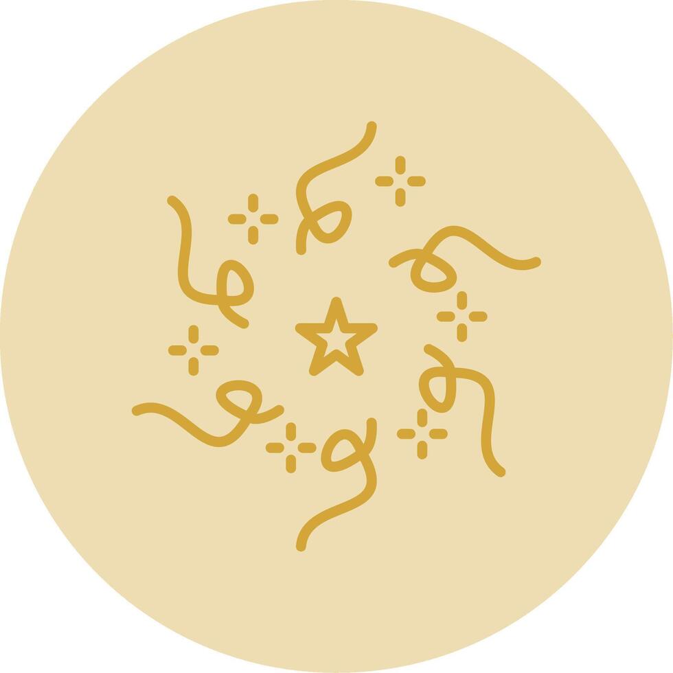 Firework Line Yellow Circle Icon vector
