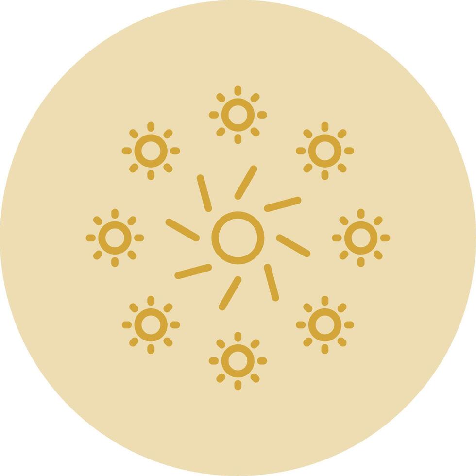 Firework Line Yellow Circle Icon vector