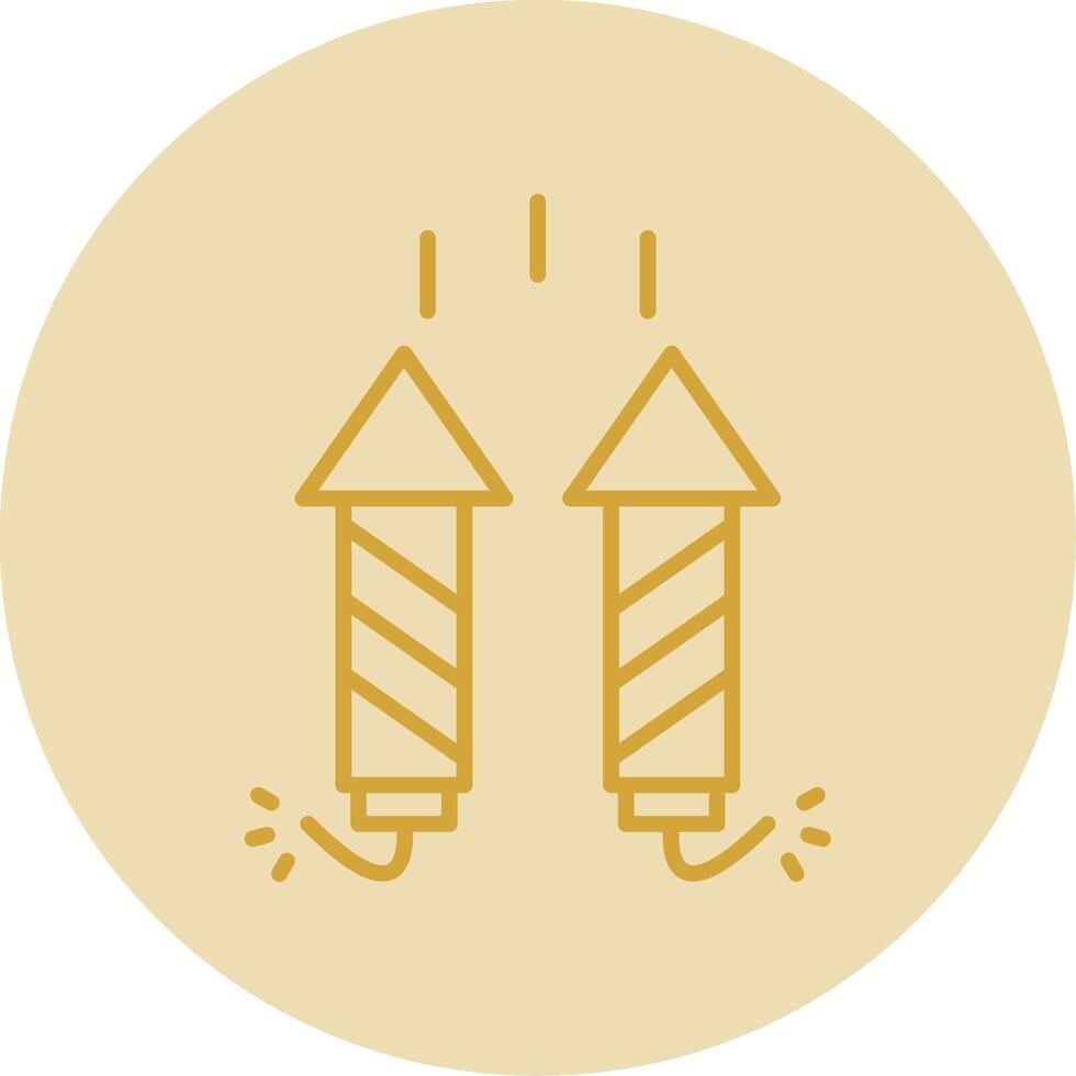 Firework Line Yellow Circle Icon vector
