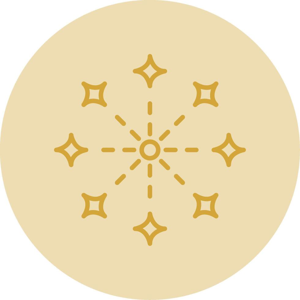 Firework Line Yellow Circle Icon vector