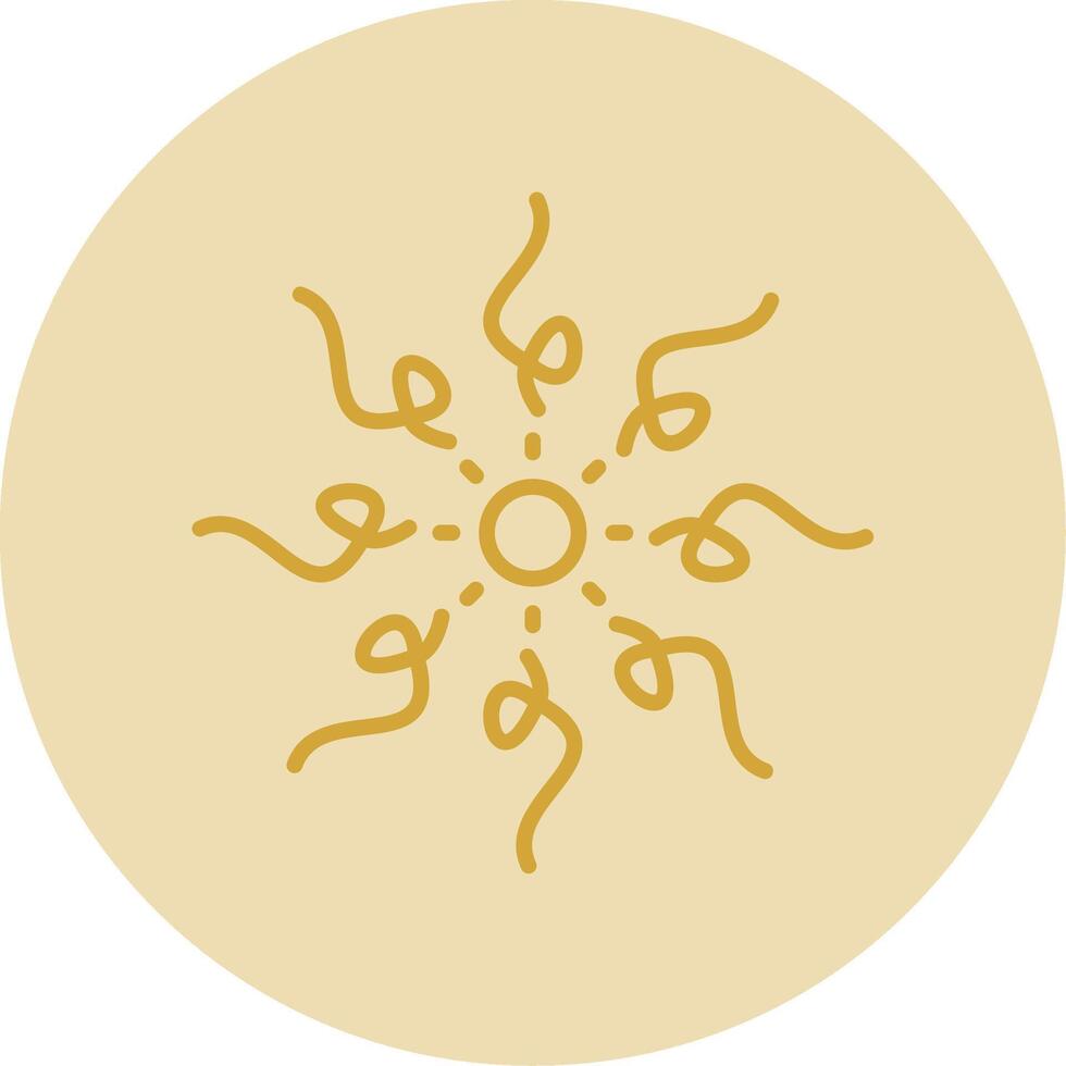 Firework Line Yellow Circle Icon vector