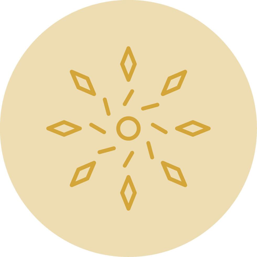 Firework Line Yellow Circle Icon vector