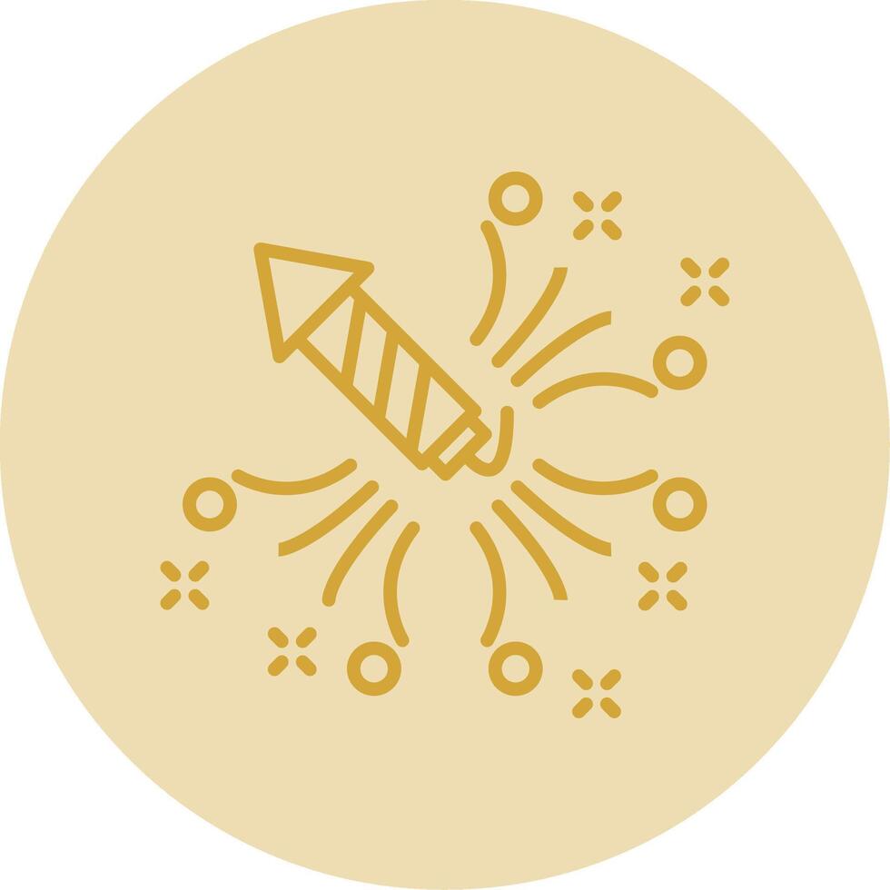 Firework Line Yellow Circle Icon vector