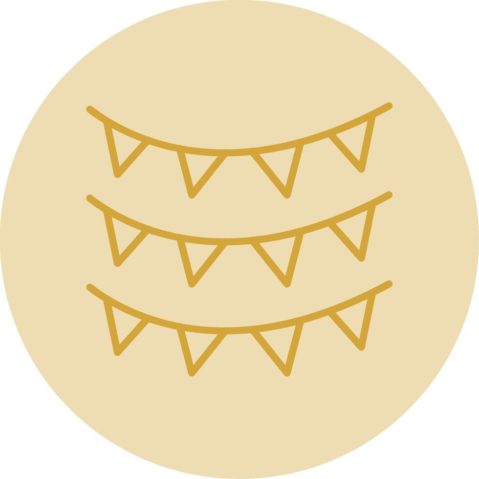 Bunting Line Yellow Circle Icon vector