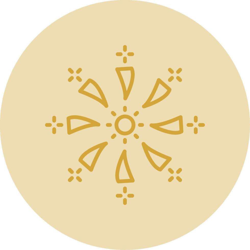 Firework Line Yellow Circle Icon vector