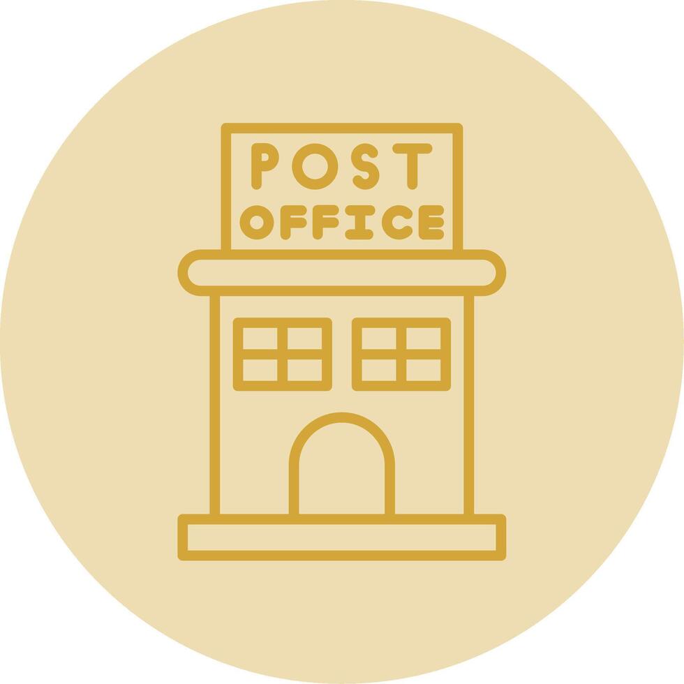 Post Office Line Yellow Circle Icon vector