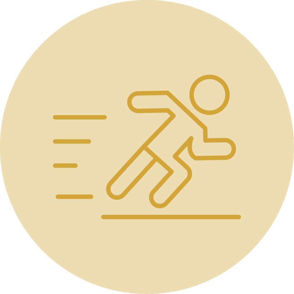 Jogging Line Yellow Circle Icon vector