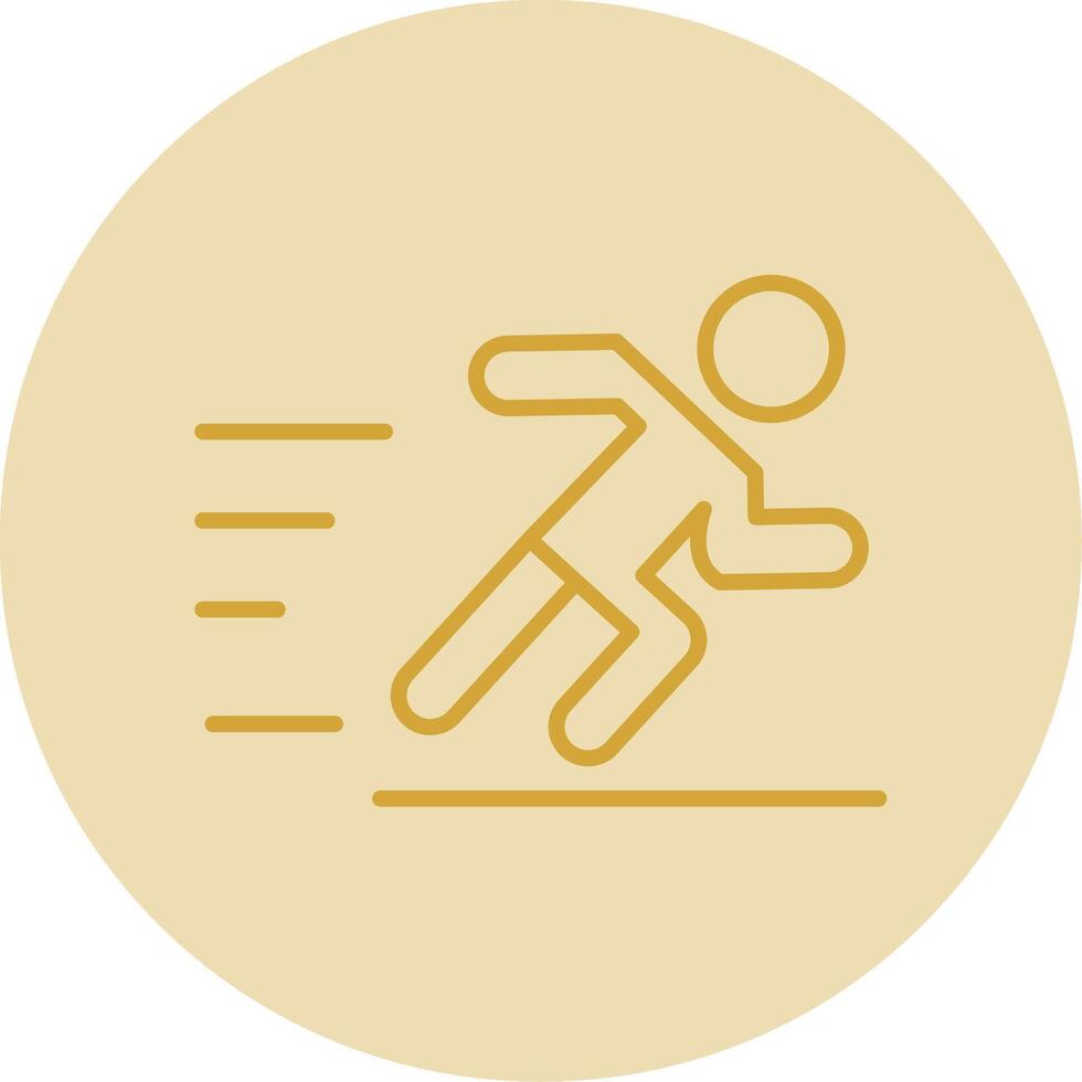 Jogging Line Yellow Circle Icon vector