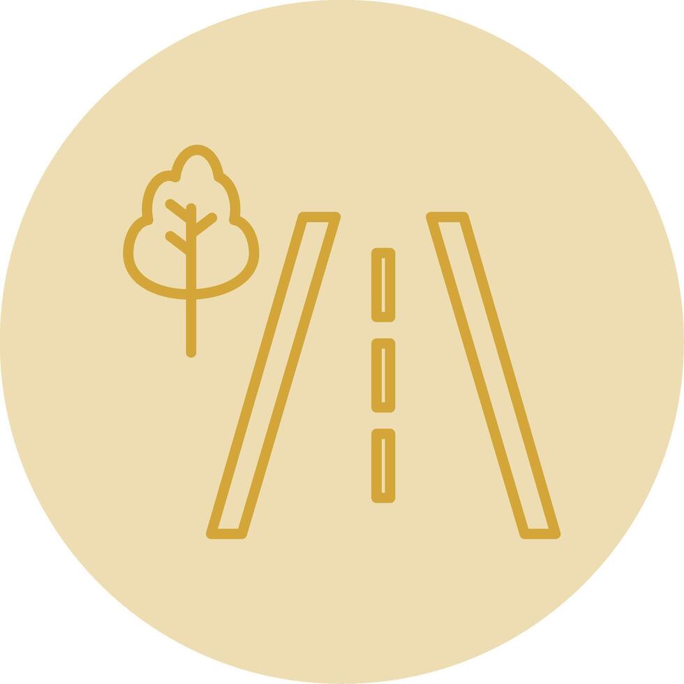Road Line Yellow Circle Icon vector
