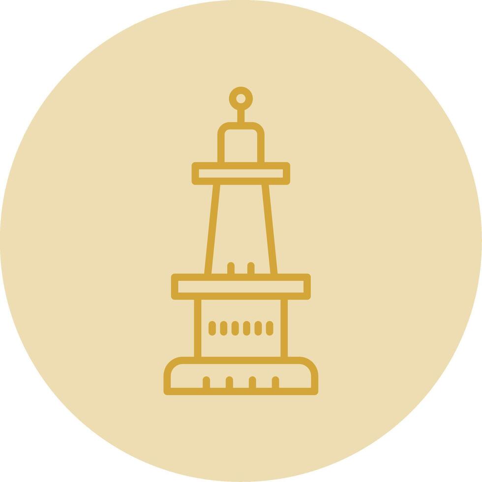 Monument Line Yellow Circle Icon vector