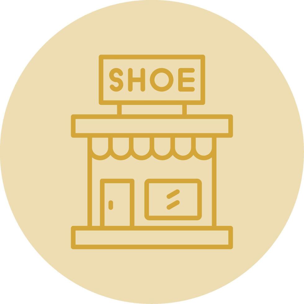 Store Line Yellow Circle Icon vector