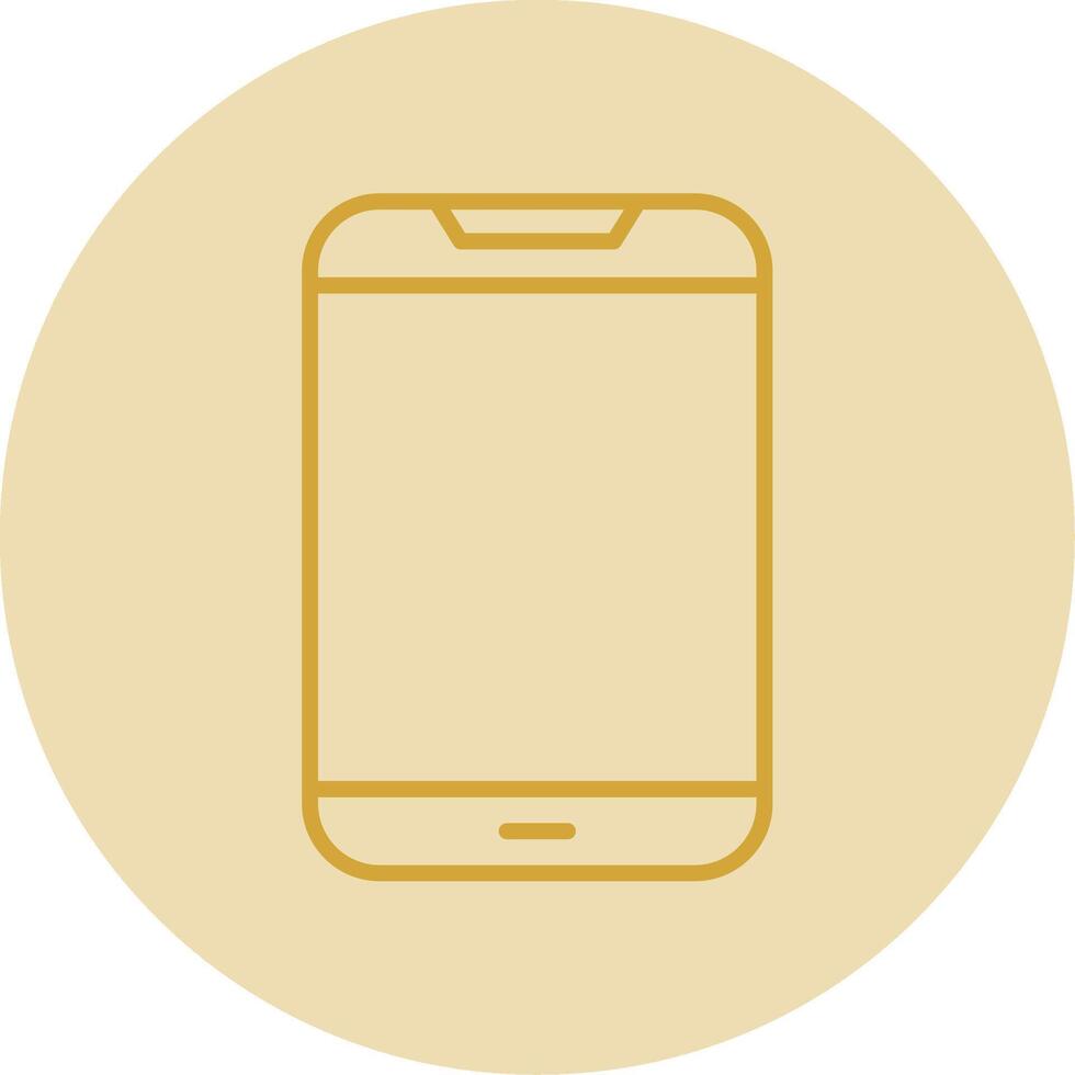 Mobile Phone Line Yellow Circle Icon vector
