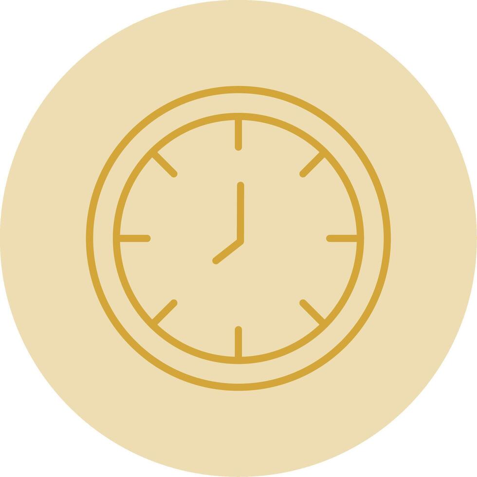 Clock Line Yellow Circle Icon vector