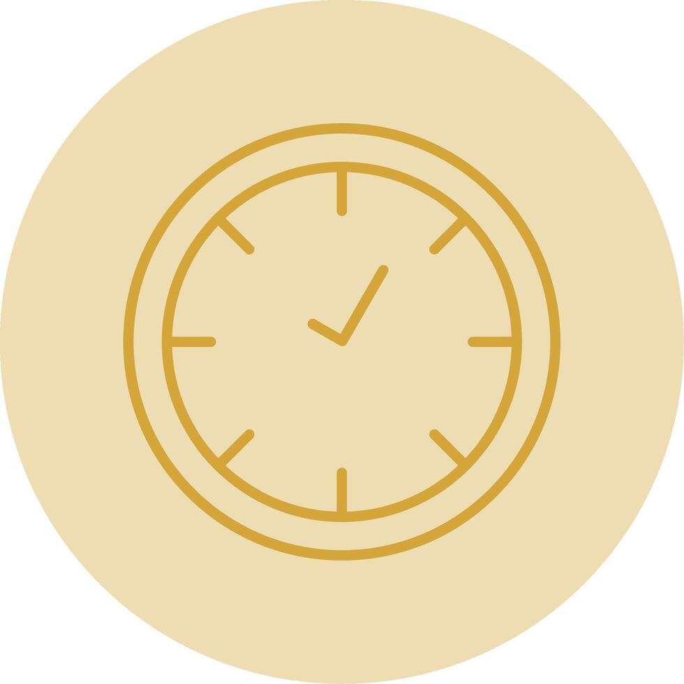 Clock Line Yellow Circle Icon vector