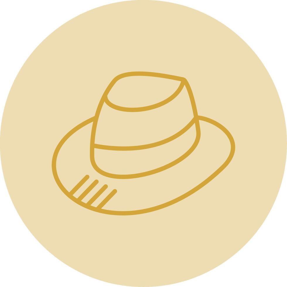 Fedora Line Yellow Circle Icon vector