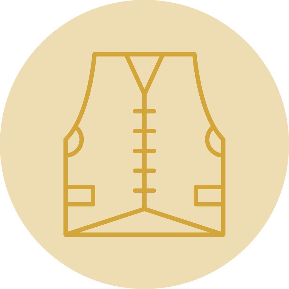 Vest Line Yellow Circle Icon vector