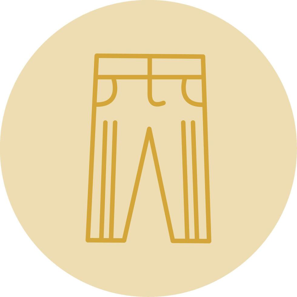 pantalones línea amarillo circulo icono vector