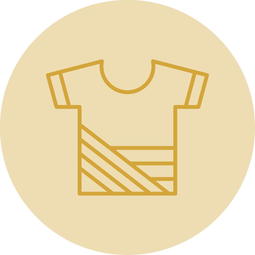 camisa línea amarillo circulo icono vector