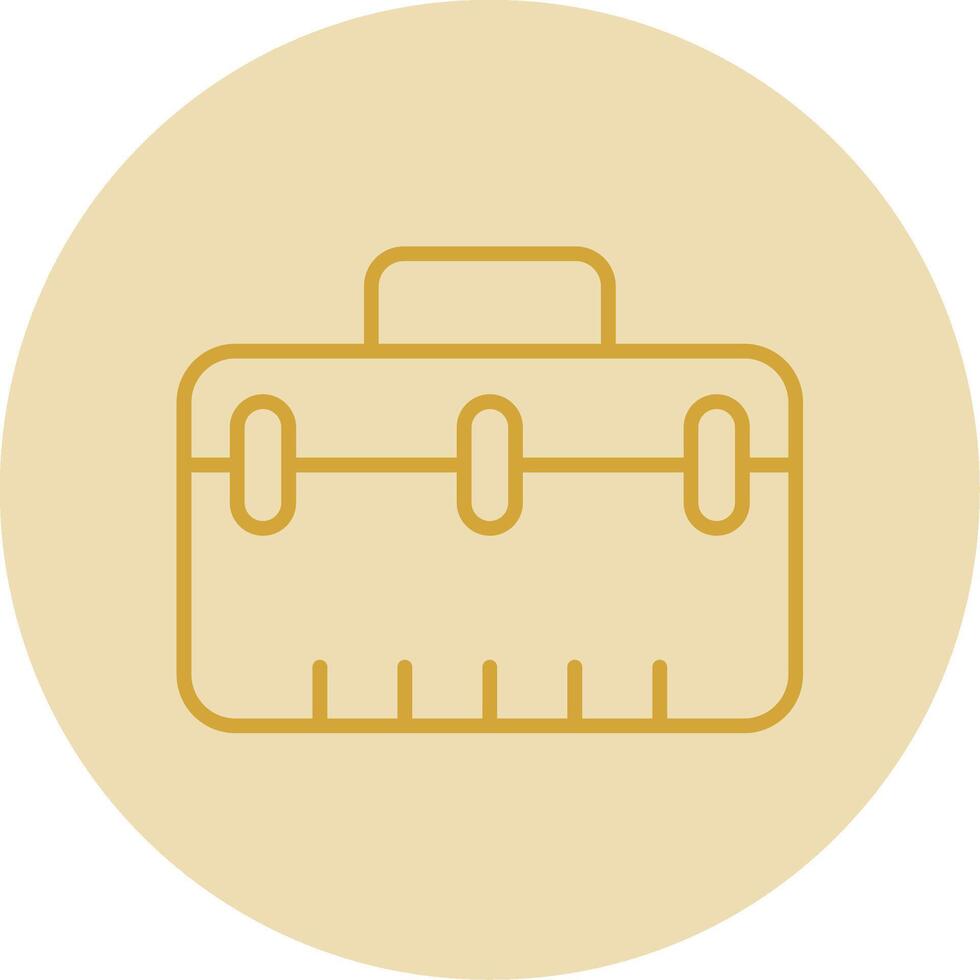 Suitcase Line Yellow Circle Icon vector