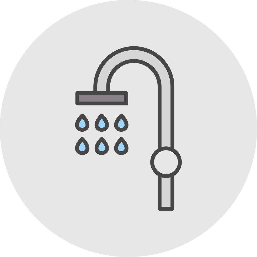 Shower Line Filled Light Icon vector