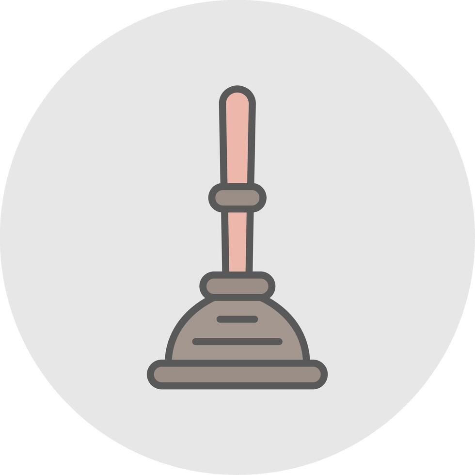 Plunger Line Filled Light Icon vector