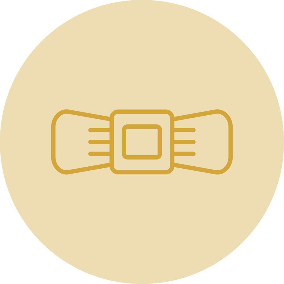 Bow Line Yellow Circle Icon vector