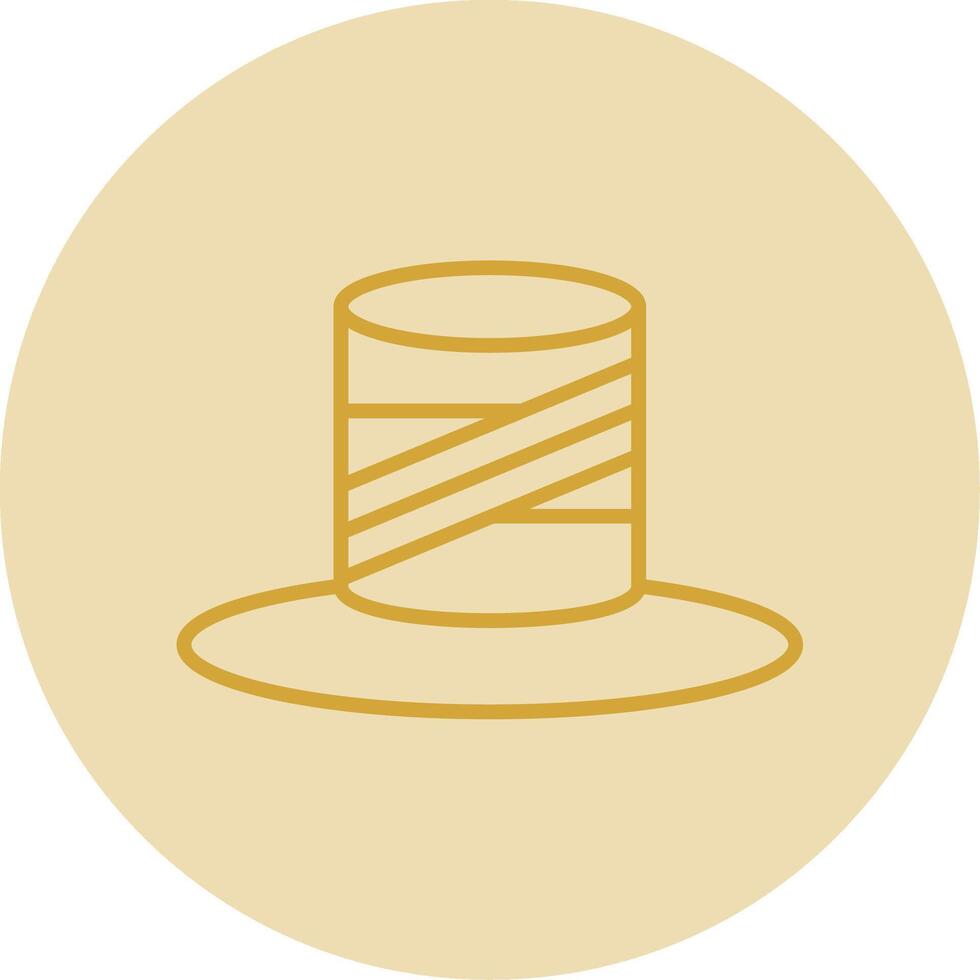 Top Hat Line Yellow Circle Icon vector