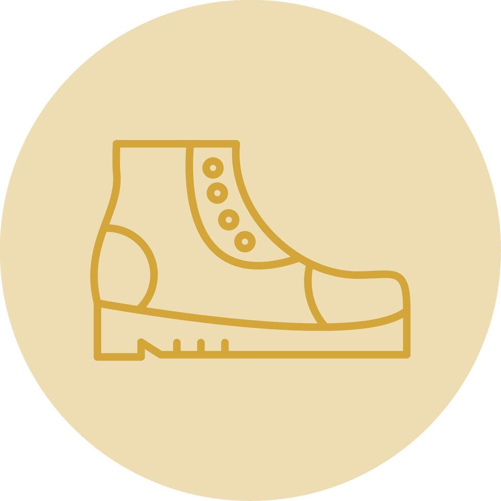 Boots Line Yellow Circle Icon vector