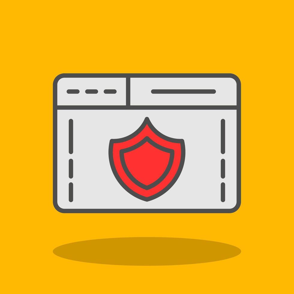 Web Security Filled Shadow Icon vector
