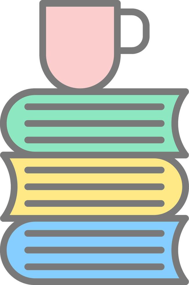 Books Line Filled Light Icon vector